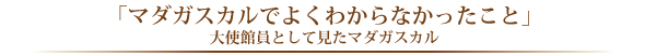 マダガスカルでよくわからなかったこと